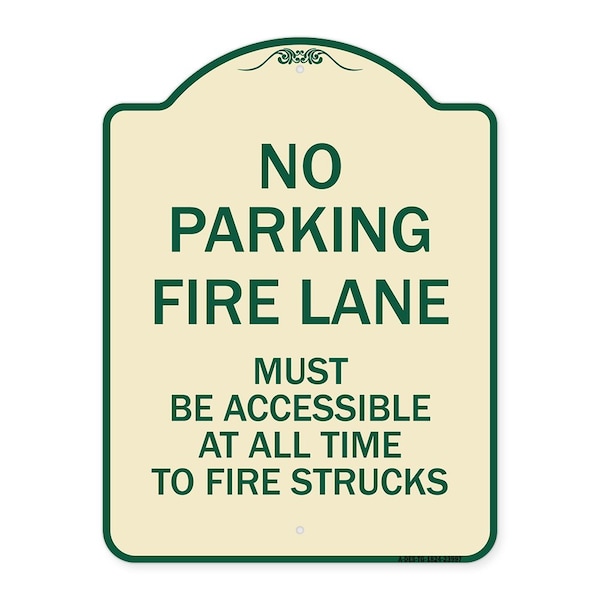 Signmission Fire Lane Must Accessible All Time to Fire Trucks Heavy-Gauge Alum Sign, 24" x 18", TG-1824-23997 A-DES-TG-1824-23997 - main